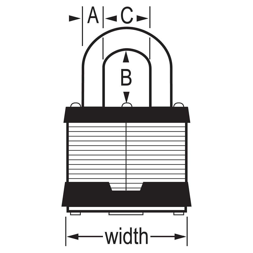 1-3/4in (44mm) Wide Laminated Steel Pin Tumbler Padlock