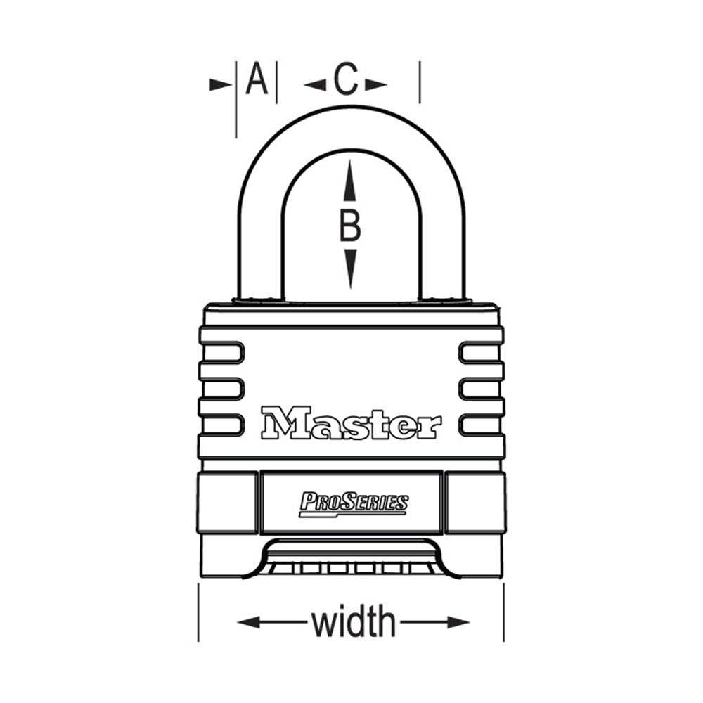 2-1/4in (57mm) Wide ProSeries® Brass Resettable Combination Padlock