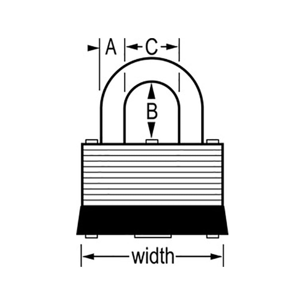 1-1/8in (29mm) Wide Laminated Steel Warded Padlock