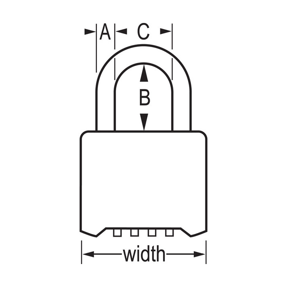 2in (51mm) Wide Resettable Combination Brass Padlock
