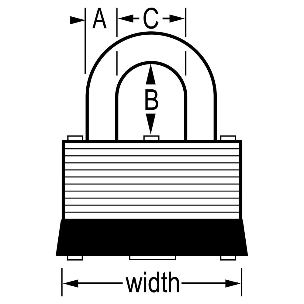1-1/8in (29mm) Wide Laminated Steel Warded Padlock, Keyed Alike