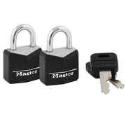 3/4in (19mm) Wide Covered Solid Body Padlock; 2-Pack
