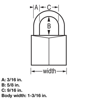 1-3/16in (30mm) Wide Covered Solid Body Padlock