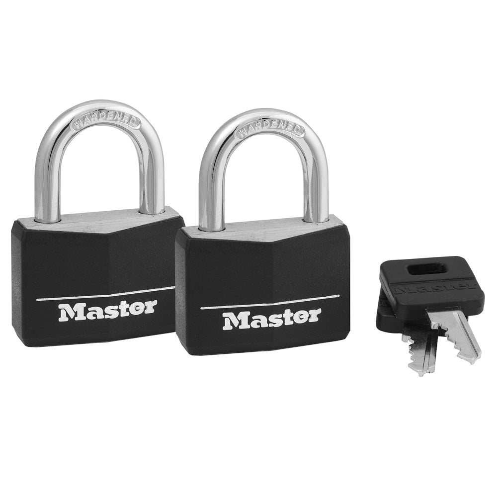 1-9/16in (40mm) Wide Covered Solid Body Padlock; 2-Pack