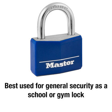 1-9/16in (40mm) Wide Covered Solid Body Padlock; Blue