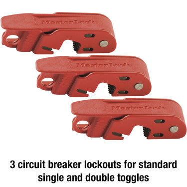Lockout Toolbox with Standard Electrical Device Assortment and three Zenex™ Thermoplastic Padlocks