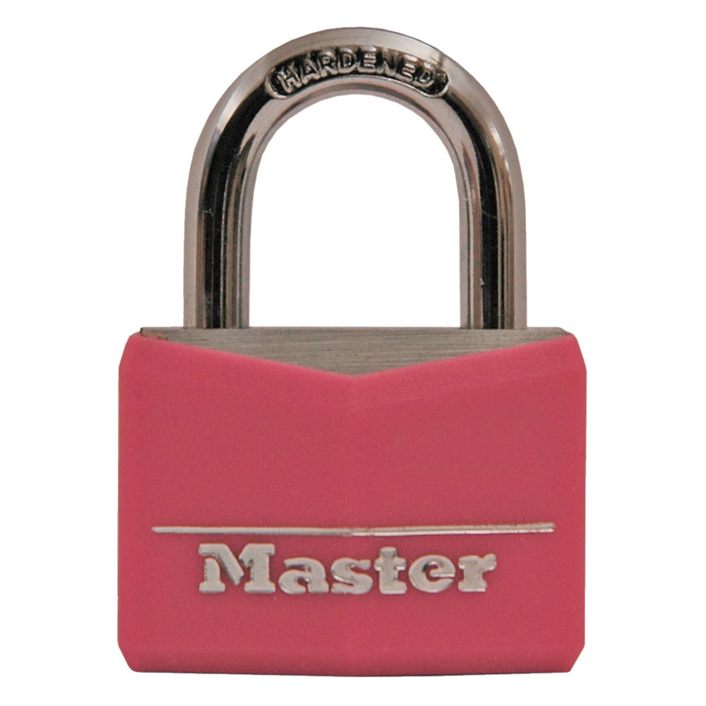 1-9/16in (40mm) Wide Covered Solid Body Padlock; Pink