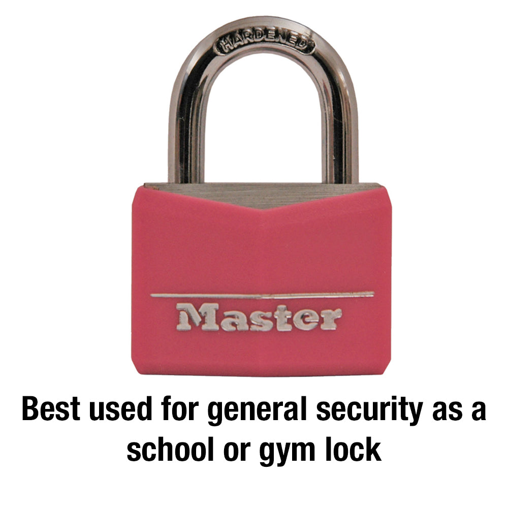 1-9/16in (40mm) Wide Covered Solid Body Padlock; Pink