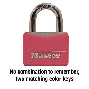 1-9/16in (40mm) Wide Covered Solid Body Padlock; Pink
