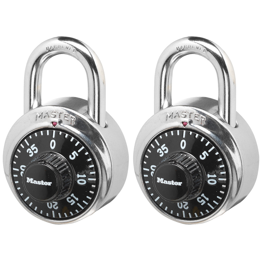 1-7/8in (48mm) Wide Combination Dial Padlock; 2-Pack