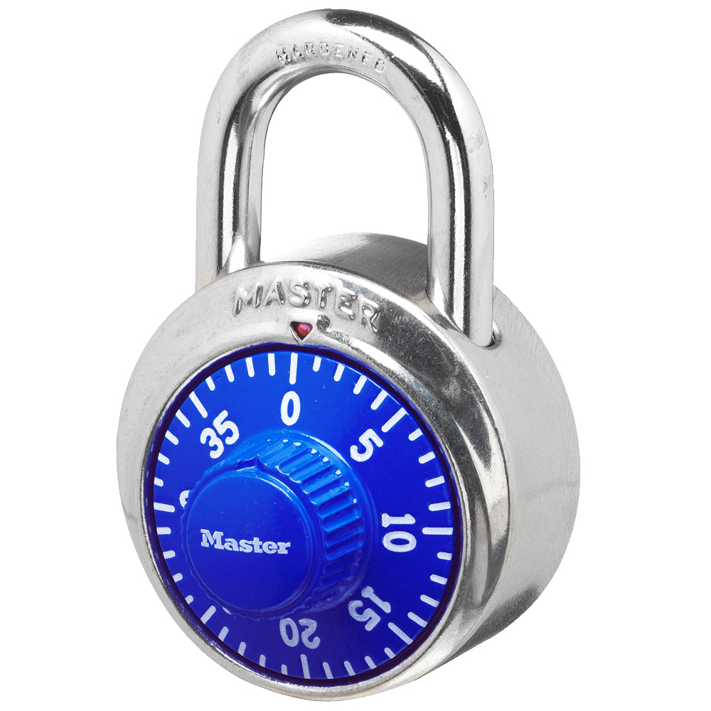 1-7/8in (48mm) Wide Combination Dial Padlock; Blue Dial
