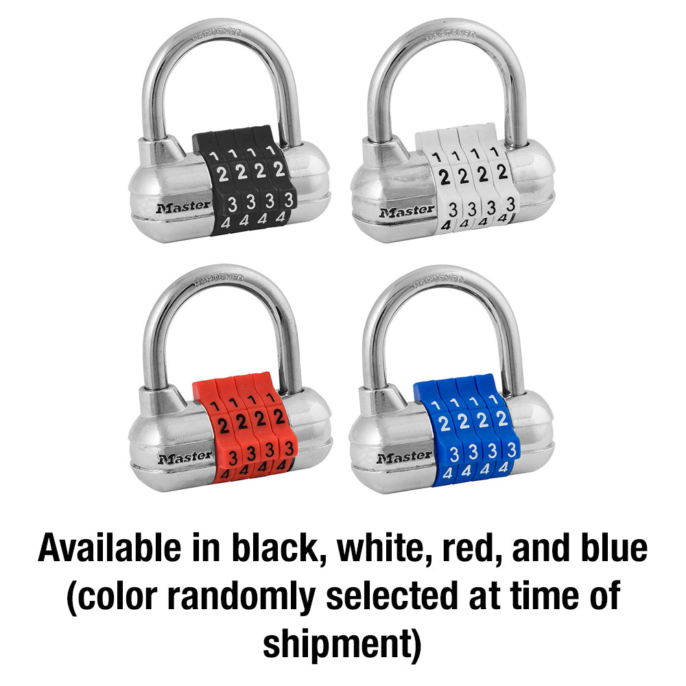 2-1/2in (64mm) Wide Set Your Own Combination Padlock with Colored Dials; Assorted Colors