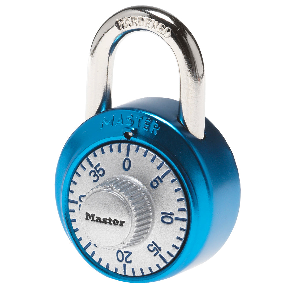 1-7/8in (48mm) Wide Combination Dial Padlock with Aluminum Cover; Assorted Colors