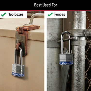 1-3/4in (44mm) Wide Laminated Steel Pin Tumbler Padlock with 2-1/2in (64mm) Shackle; 3-Pack