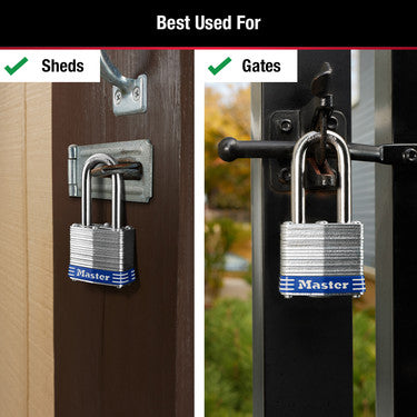 1-9/16in (40mm) Wide Laminated Steel Pin Tumbler Padlock with 1-1/2 (38mm) Shackle