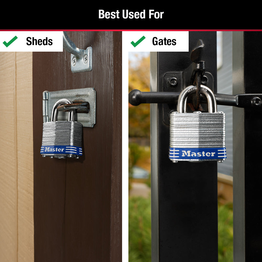 1-9/16in (40mm) Wide Laminated Steel Pin Tumbler Padlock
