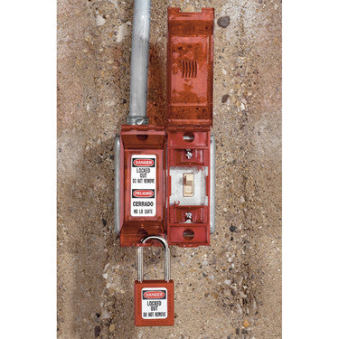 Red Zenex™ Thermoplastic Safety Padlock, 1-1/2in (38mm) Wide with 1-1/2in (38mm) Tall Shackle