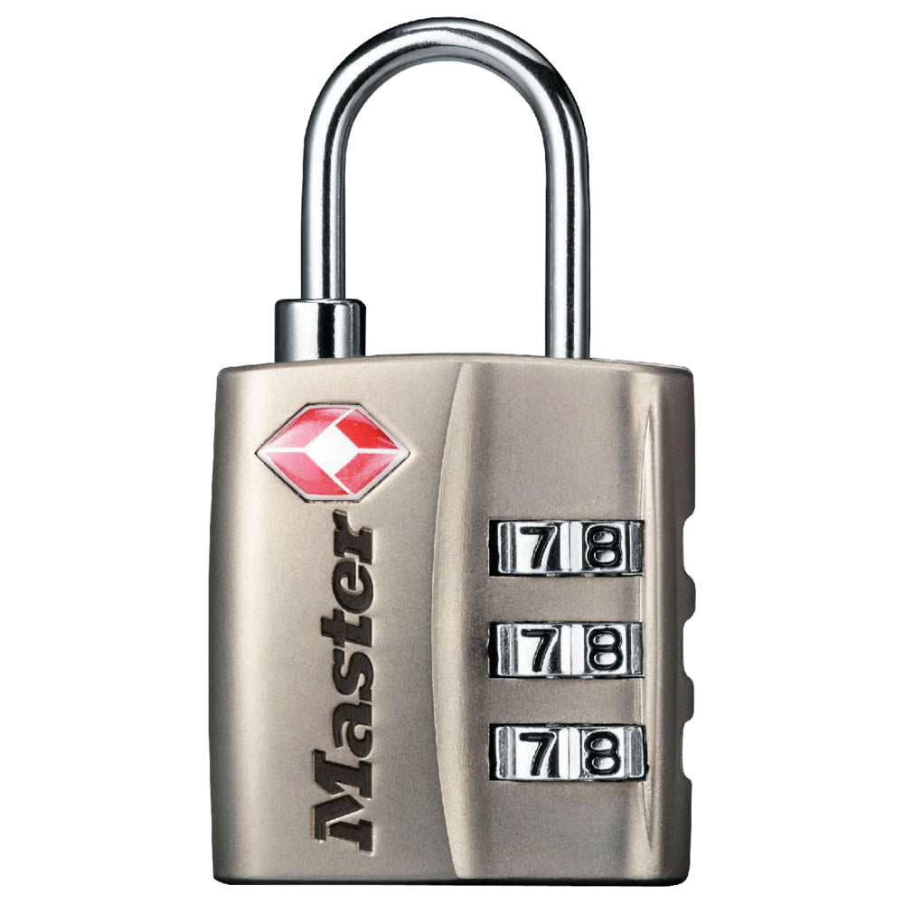 1-3/16in (30mm) Wide Set Your Own Combination TSA-Approved Luggage Lock; Nickel