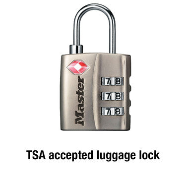1-3/16in (30mm) Wide Set Your Own Combination TSA-Approved Luggage Lock; Nickel