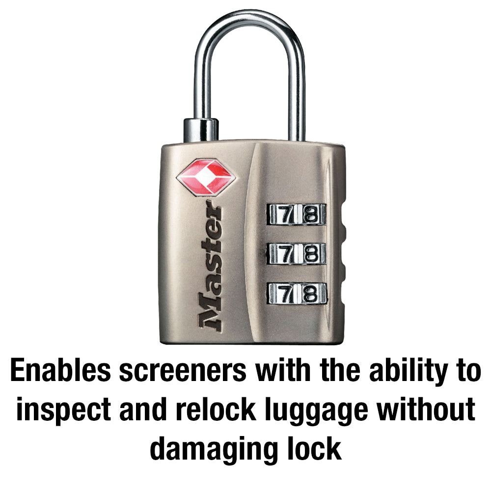 1-3/16in (30mm) Wide Set Your Own Combination TSA-Approved Luggage Lock; Nickel