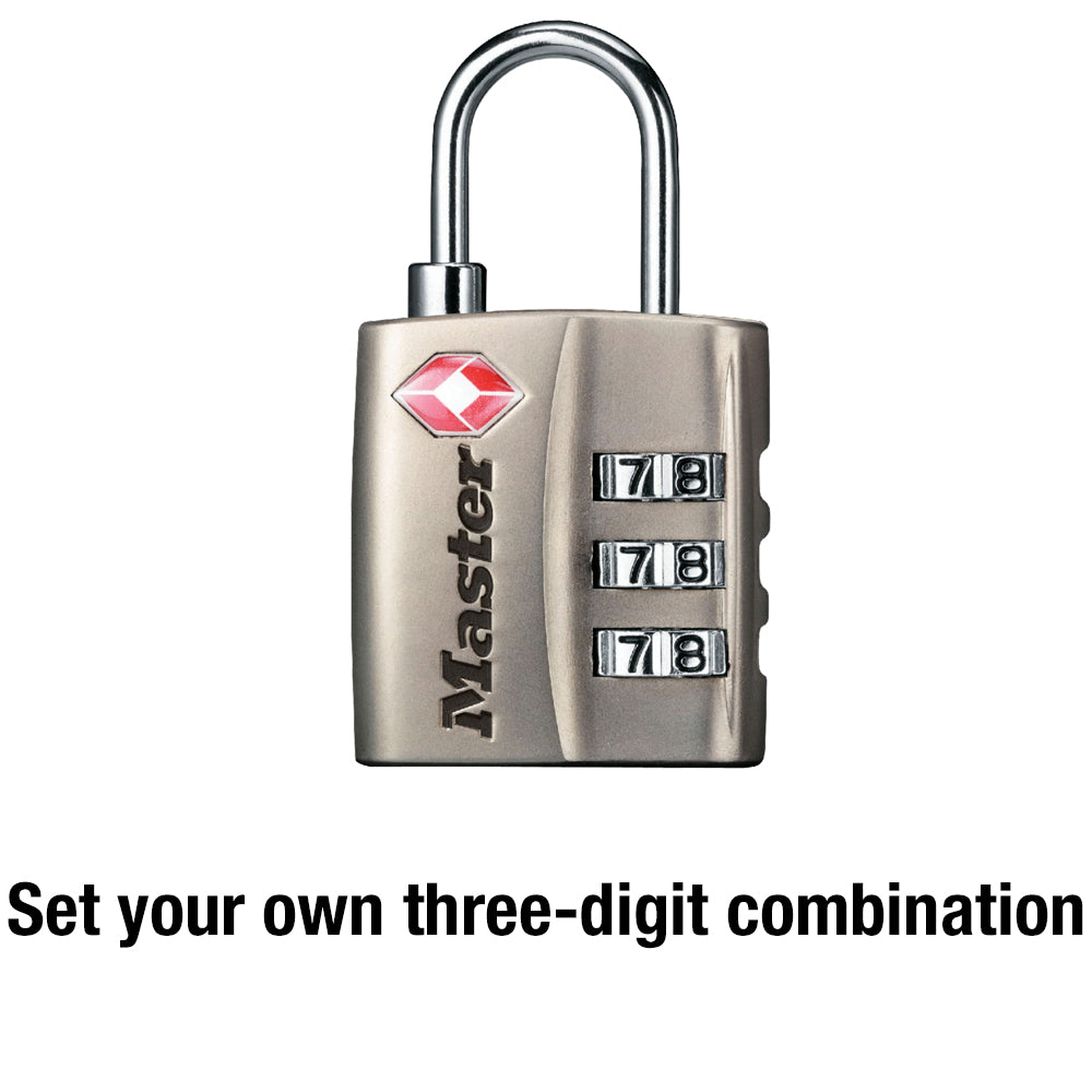 1-3/16in (30mm) Wide Set Your Own Combination TSA-Approved Luggage Lock; Nickel