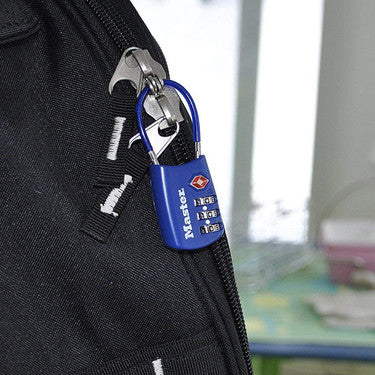 1-3/16in (30mm) Wide Set Your Own Combination TSA-Approved Luggage Lock with Flexible Shackle; Assorted Colors
