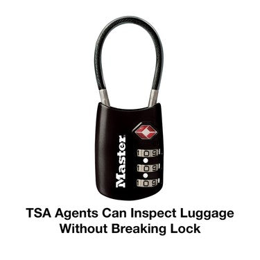1-3/16in (30mm) Wide Set Your Own Combination TSA-Approved Luggage Lock with Flexible Shackle; Assorted Colors