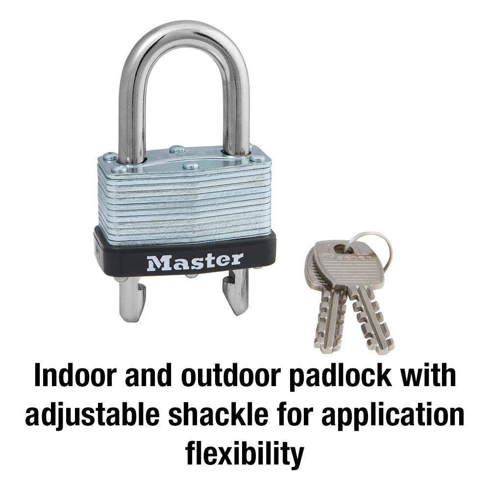 1-3/4in (44mm) Wide Laminated Steel Warded Padlock with Adjustable Shackle