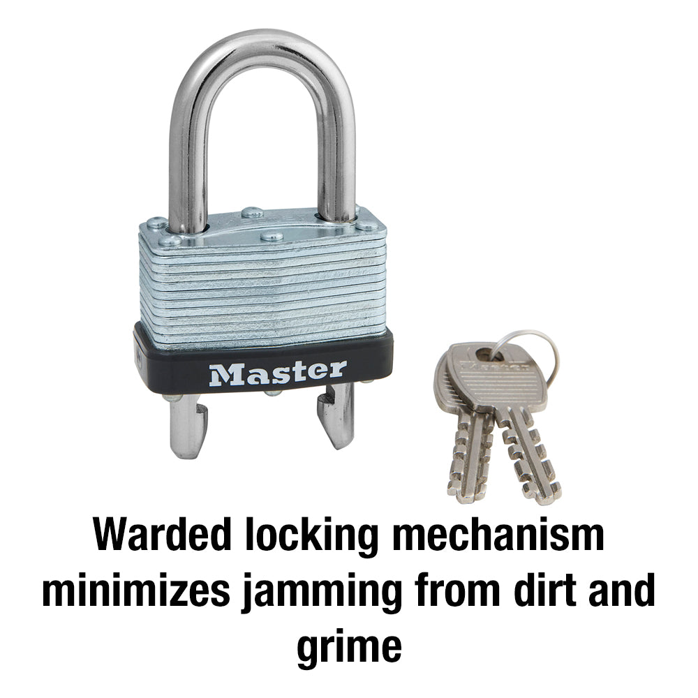 1-3/4in (44mm) Wide Laminated Steel Warded Padlock with Adjustable Shackle