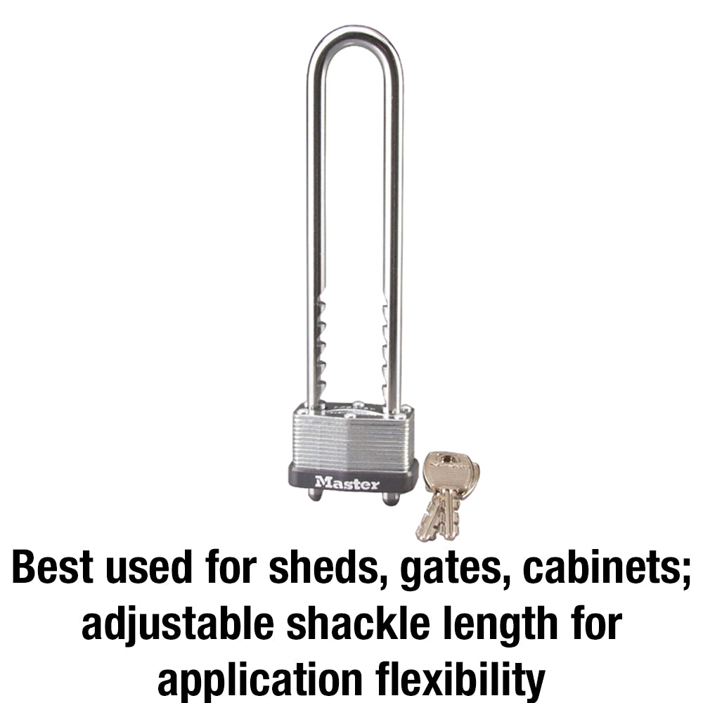 1-3/4in (44mm) Wide Laminated Steel Warded Padlock with Adjustable Shackle