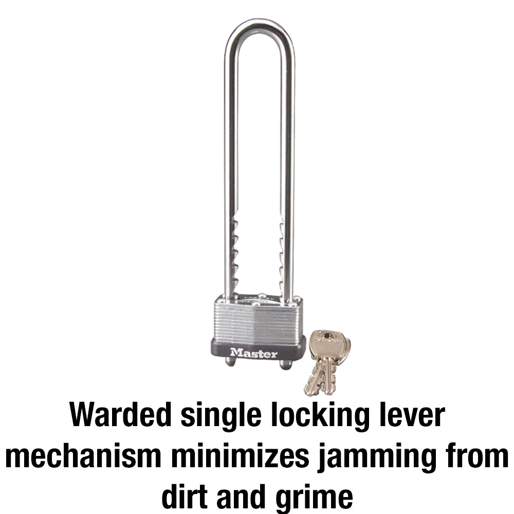 1-3/4in (44mm) Wide Laminated Steel Warded Padlock with Adjustable Shackle