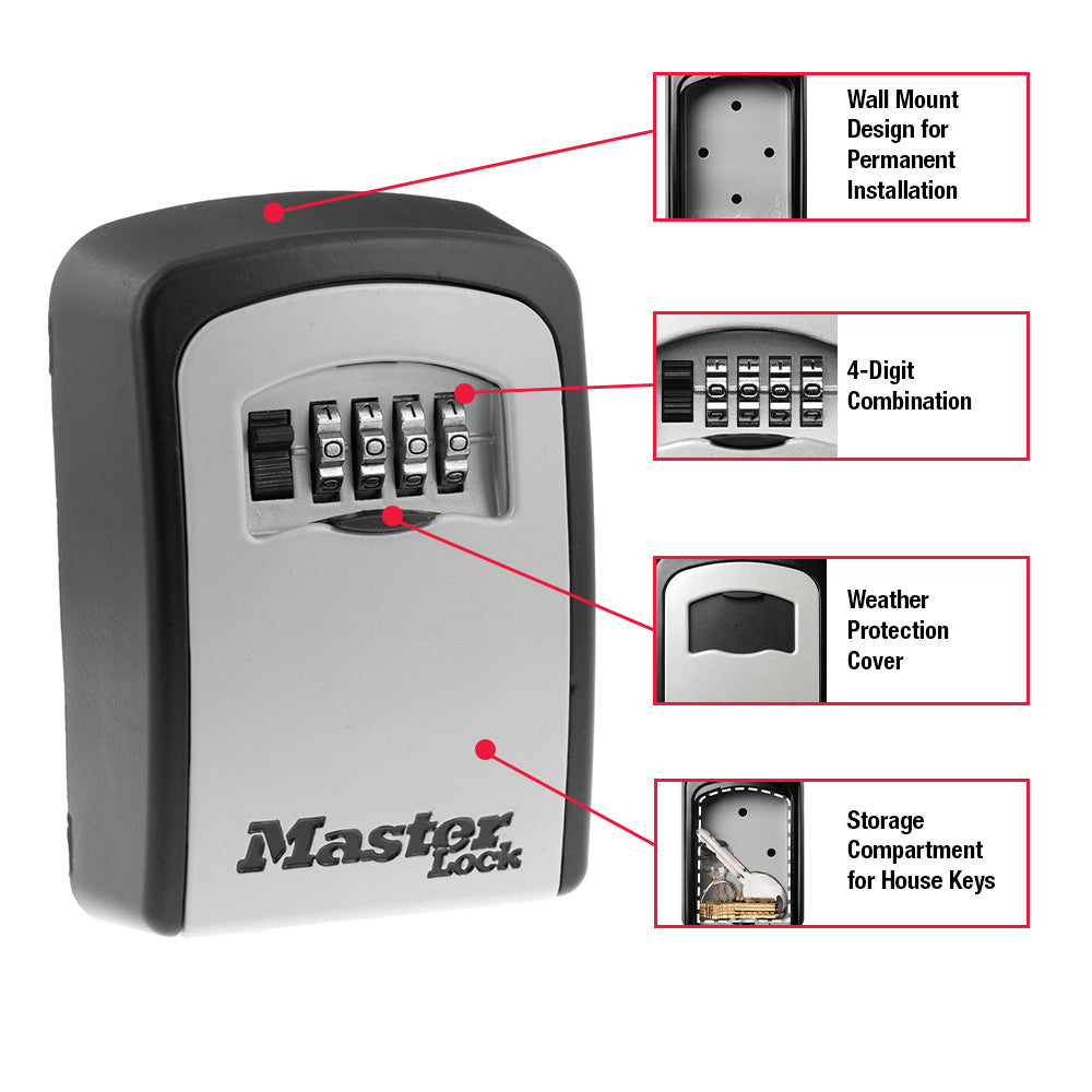 3-1/4in (83mm) Wide Set Your Own Combination Wall Lock Box