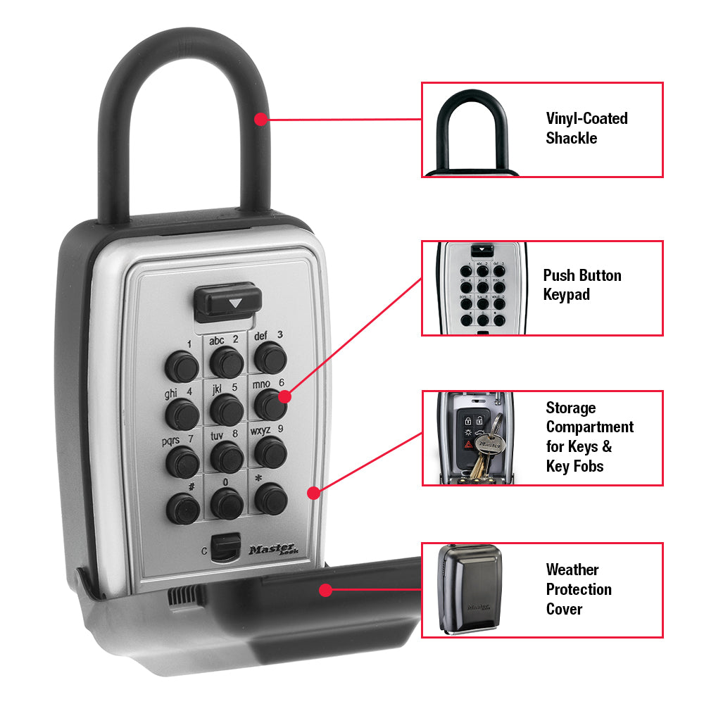 3-1/8in (79mm) Wide Set Your Own Combination Push Button Portable Lock Box