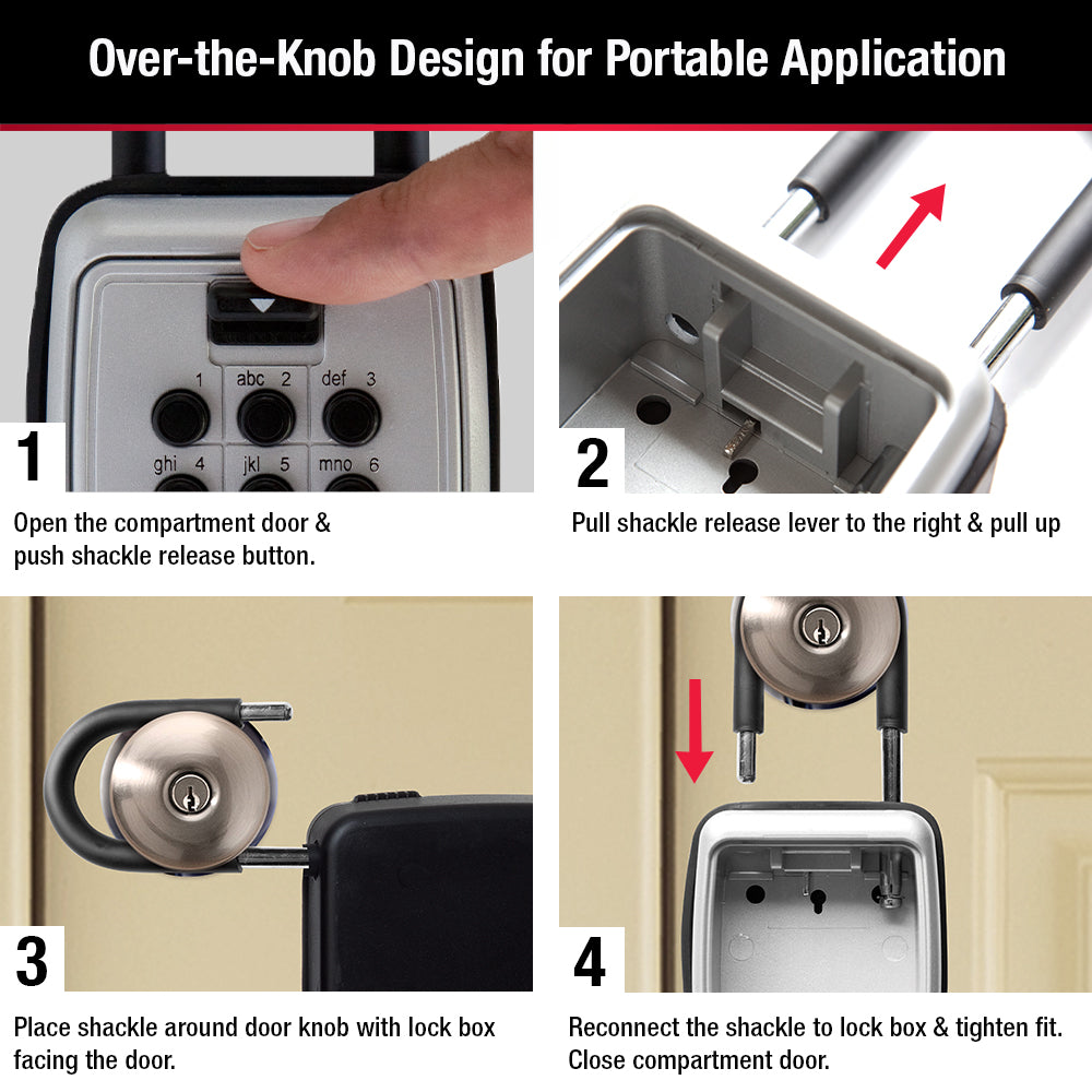 3-1/8in (79mm) Wide Set Your Own Combination Push Button Portable Lock Box