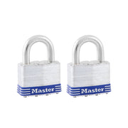 2in (51mm) Wide Laminated Steel Pin Tumbler Padlock; 2-Pack