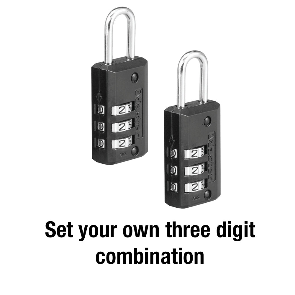 13/16in (20mm) Wide Set Your Own Combination Lock; 2-Pack