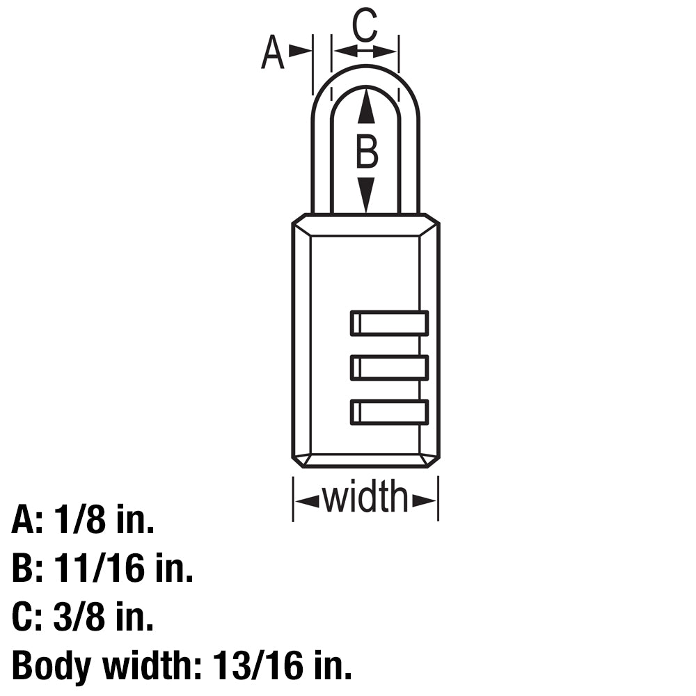 13/16in (20mm) Wide Set Your Own Combination Lock; 2-Pack