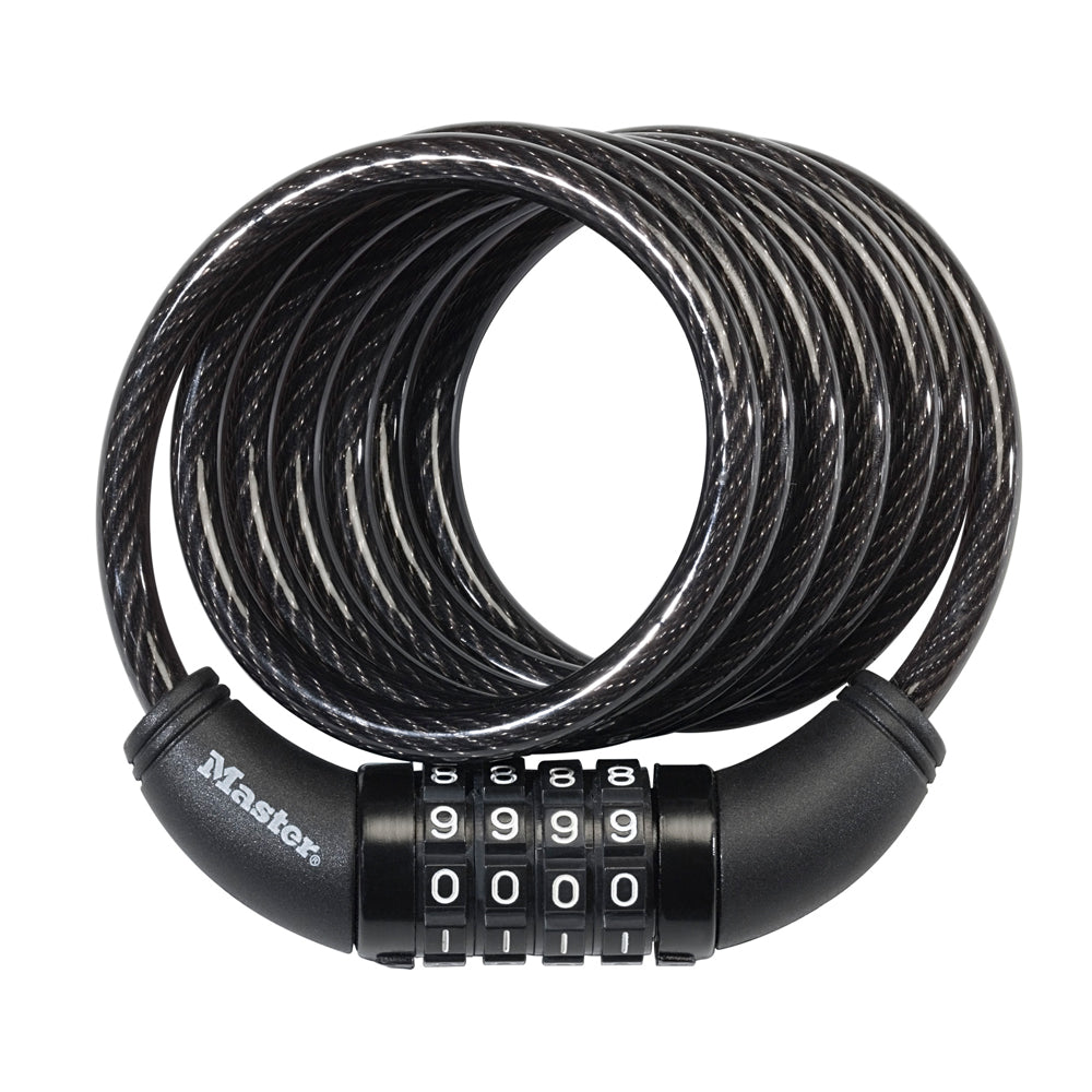 6ft (1.8m) Long x 5/16in (8mm) Diameter Set Your Own Combination Cable Lock