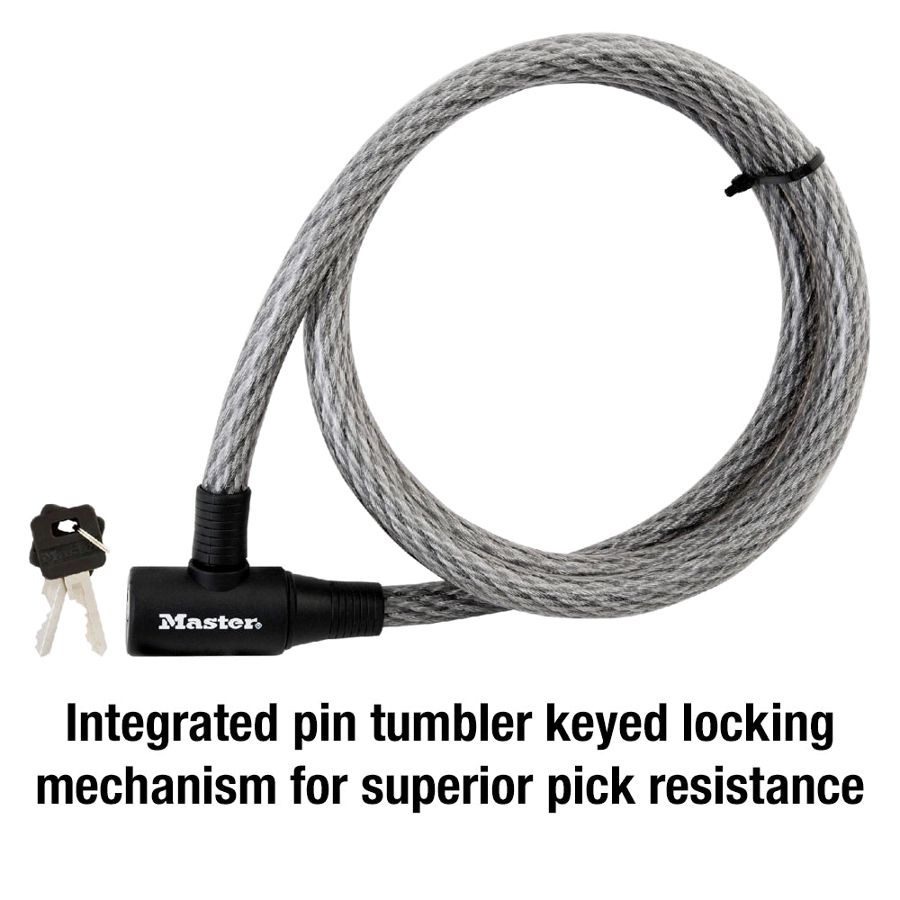 6ft (1.8m) Long x 5/8in (15mm) Diameter Keyed Cable Lock