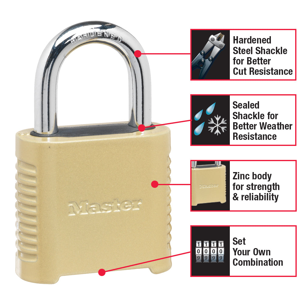 2in (51mm) Wide Set Your Own Combination Padlock with 1in (25mm) Shackle