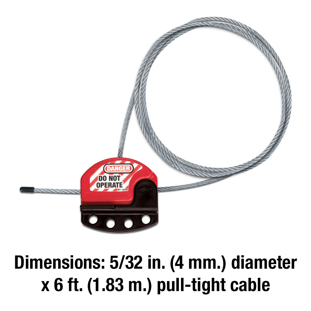 Adjustable Cable Lockout, 6ft (1.8m) Cable