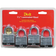 1-1/2 In. W. Laminated Steel Padlock (4-Pack)