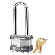 Master Lock Padlock, Size: 1-3/4", Keyed: Keyed alike, Key# 3753, Includes: 2 keys, Style: Dual bumpers, Material: Steel, Color: Silver, Shackle Diameter: 5/16", Shackle Clearance: 2-1/2, priced per each, sold in qty of 6