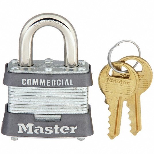 Laminated Steel Pin Tumbler Padlock, Keyed Alike - Key# 0814
