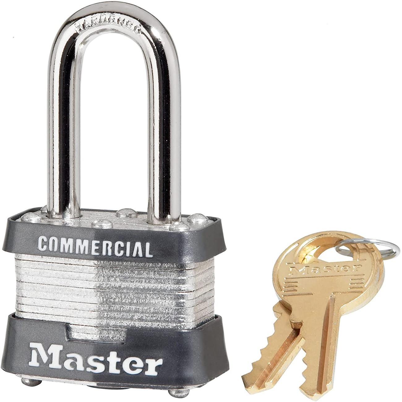 Padlock, Steel Laminated Padlock, 1-1/2" Shackle, Keyed Alike - Key# 0814