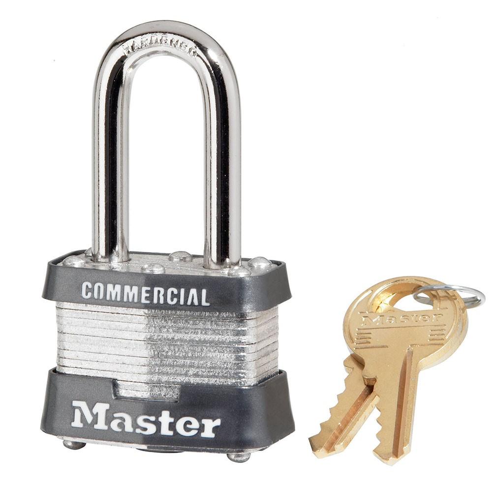 Master Lock Laminated Steel Padlock, #3KALJ, Key# 3755