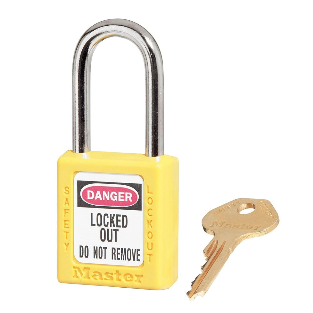Master Lock Zenex Safety Padlock, Keyed Alike with 6-pin Tumbler Cylinder, Yellow