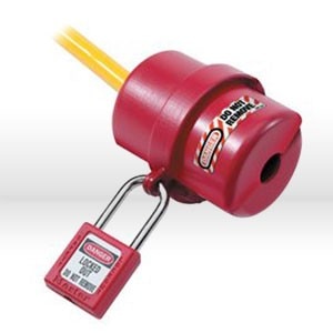 487 Master Lock Lockout Plug,Sm electrical plug lockout,Red