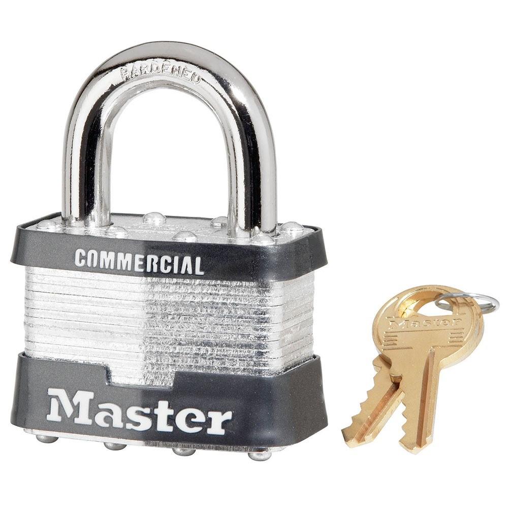 Padlock, Steel, 2 Inch Size, Keyed Alike, Silver, Key# A308