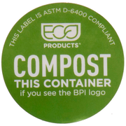 1.5in Compostable Sticker, White, Circle - Case of 2000